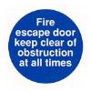 Fire escape door keep clear of obstruction at all times