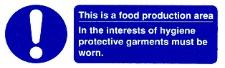 Food production area protective garments