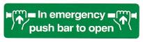 In emergency push bar to open