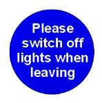 Please switch off lights when leaving