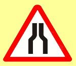 Road Narrows On Both Sides