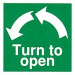 Turn to open anti-clockwise