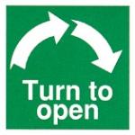 Turn to open clockwise