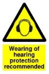 Wearing of hearing protection recommended