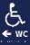Wheelchair WC Left Arrow Braille Tactile